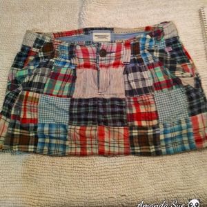 American Eagle Plaid Patchwork Skirt
